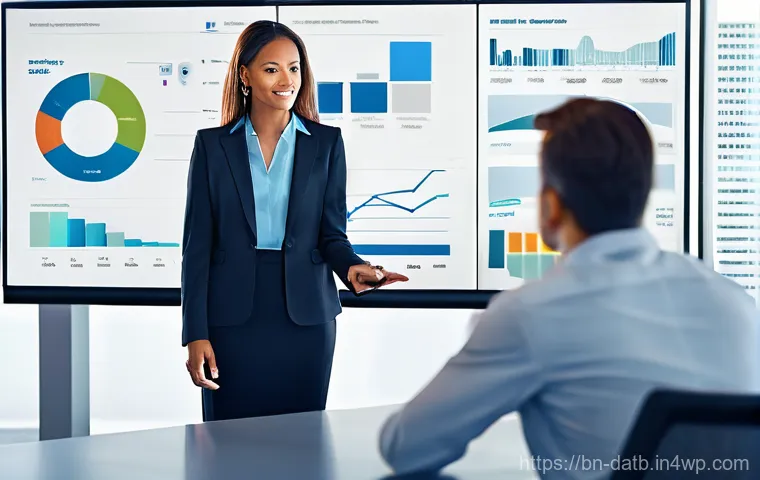 고객 데이터 분석의 효과적인 전달 방법 - **Prompt 1: The Storytelling Data Visualization**
    "A diverse team of young professionals, includ...