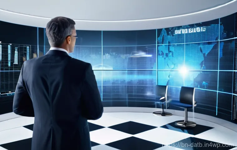 고객 데이터 분석의 시나리오 분석 - **A professional business person analyzing customer data for growth:** A dynamic, wide-angle shot of...