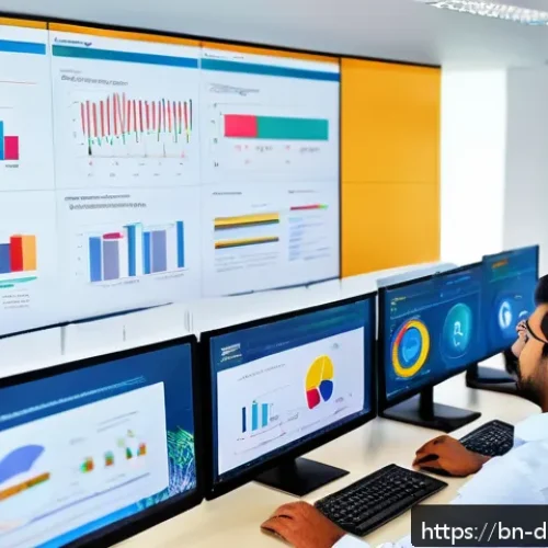 고객 데이터 분석 소프트웨어 비교 - A modern office scene showing diverse Bengali professionals collaboratively analyzing data on multip...
